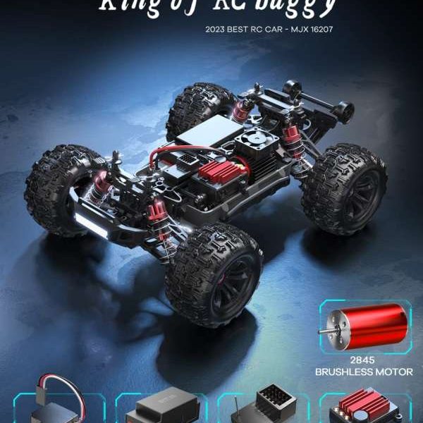 MJX Hyper Go 16207 1/16 Brushless RC Truggy – 4WD, 3S LiPo, 75+ Km/h (RTR)
